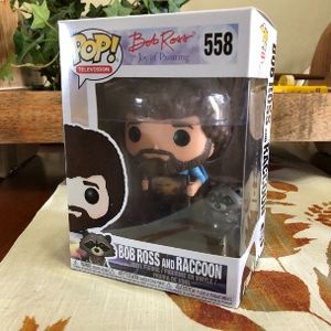 Bob Ross And Raccoon Funko Pop