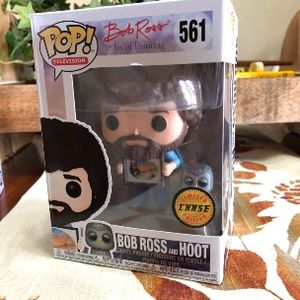 Bob Ross and Hoot Funko Pop