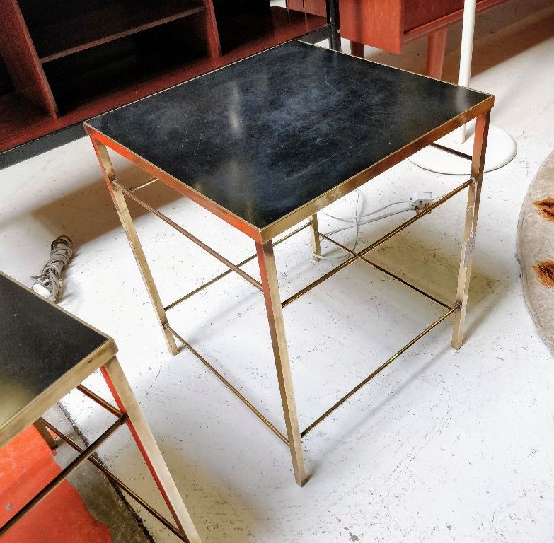 Brass and Black Side Tables - Image 1
