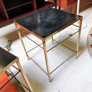 Brass and Black Side Tables