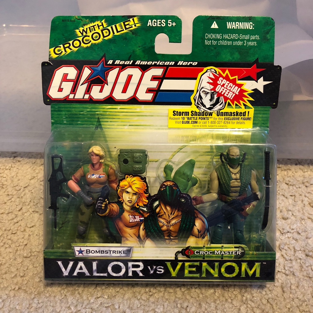 GI Joe Valor Vs. Venom Bombstrike Croc Master 2-Pack carded 2005 - Image 1