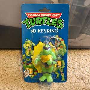 Vintage Teenage Mutant Hero Turtles 3D Keyring Donatello 1990 UK ðŸ‡¬ðŸ‡§ 