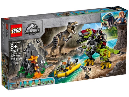 LEGO Jurassic World T. rex vs Dino Mech Battle 75938 (716 Pieces) - Image 1