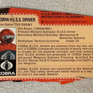 Cobra H.I.S.S. Driver & H.I.S.S. Tank