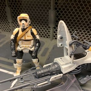 Speeder Bike, Scout Trooper & Grogu