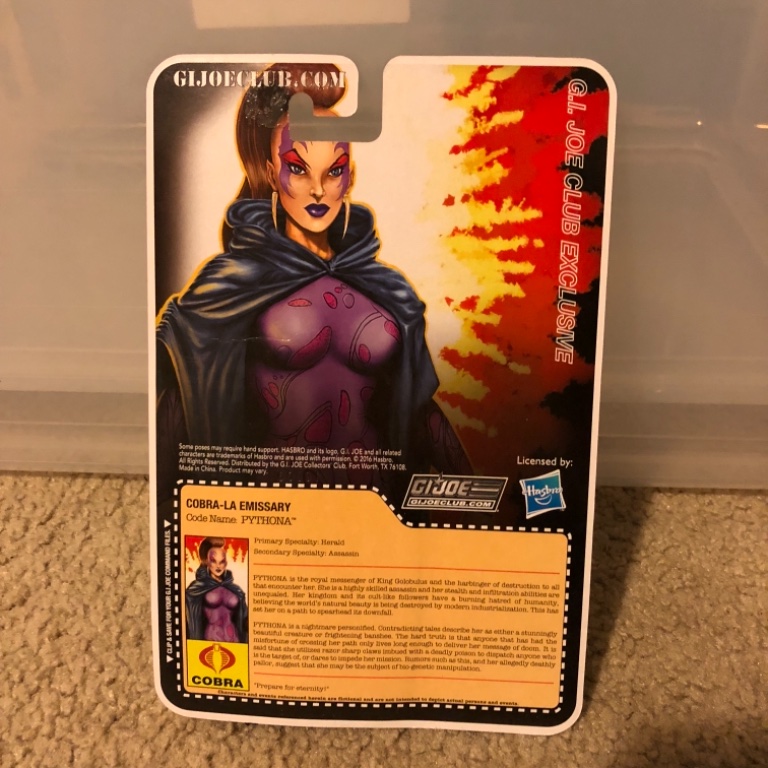 GI Joe Collectors Club Carded Pythona  - Image 2