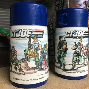 GIJoe ARAH 1986 Blue Lunchbox with two Thermos Flasks