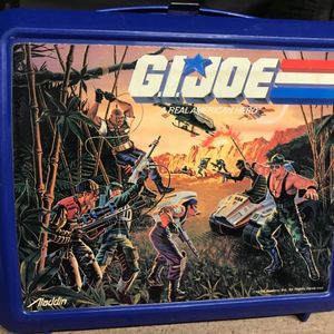 GIJoe ARAH 1986 Blue Lunchbox with two Thermos Flasks