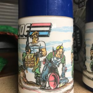 GIJoe ARAH 1986 Blue Lunchbox with two Thermos Flasks