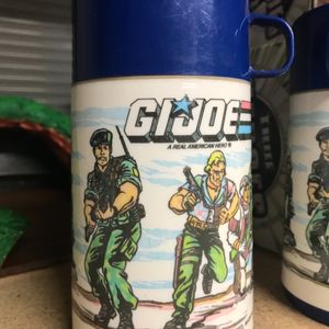 GIJoe ARAH 1986 Blue Lunchbox with two Thermos Flasks
