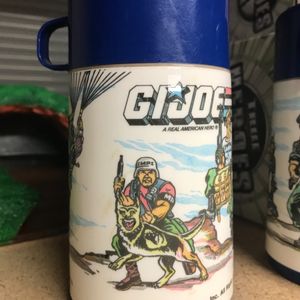 GIJoe ARAH 1986 Blue Lunchbox with two Thermos Flasks