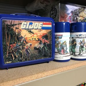 GIJoe ARAH 1986 Blue Lunchbox with two Thermos Flasks