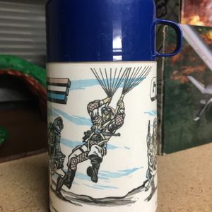 GIJoe ARAH 1986 Blue Lunchbox with Thermos Flask