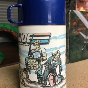 GIJoe ARAH 1986 Blue Lunchbox with Thermos Flask