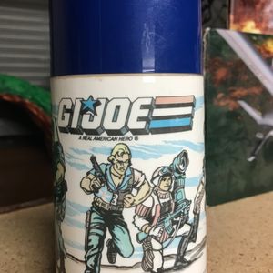GIJoe ARAH 1986 Blue Lunchbox with Thermos Flask