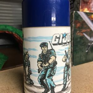 GIJoe ARAH 1986 Blue Lunchbox with Thermos Flask