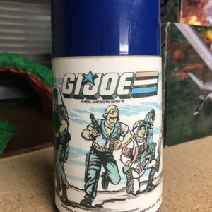 GIJoe ARAH 1986 Blue Lunchbox with Thermos Flask