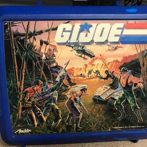 GIJoe ARAH 1986 Blue Lunchbox with Thermos Flask