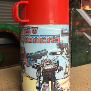 Transformers 1984 Red Lunchbox with Thermos Flask