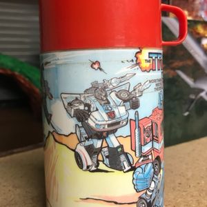 Transformers 1984 Red Lunchbox with Thermos Flask