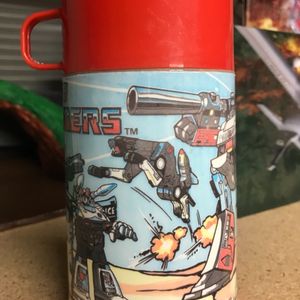 Transformers 1984 Red Lunchbox with Thermos Flask