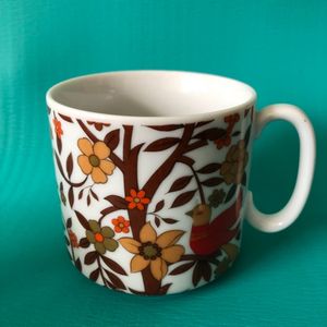 Vintage Orange Flower Mug